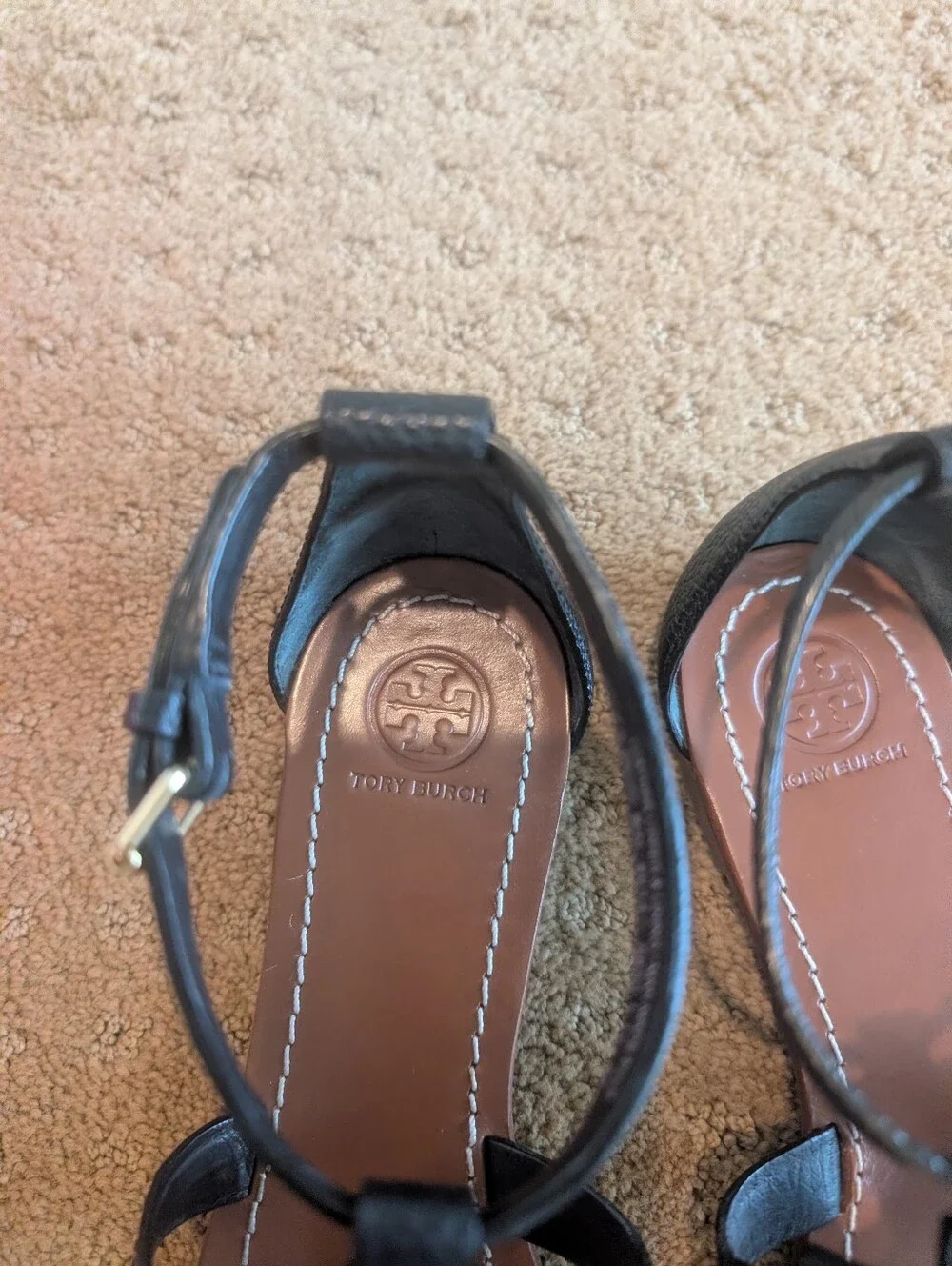 Tory Burch Black Thong Sandals Size 8.5
